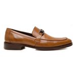 Sapato Social Mocassim Loafer Bridão Preto Couro Legítimo Caramelo