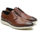 Sapato Brogue Masculino Casual Couro Legítimo Marrom Mouro