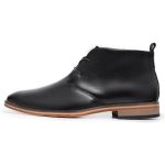 Bota Social Preta Masculina Derby Cano Curto Sola de Couro