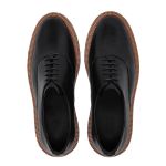 Sapato Casual Masculino Oxford Tratorado em Couro Preto