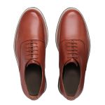 Sapato Casual Oxford Masculino em Couro Pinhão