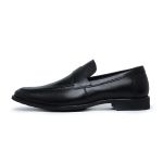 Sapato Social Loafer Masculino em Couro Legítimo Preto Solado Borracha