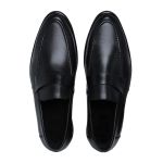 Sapato Social Loafer Masculino em Couro Legítimo Preto Solado Borracha