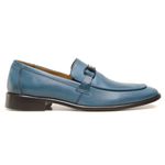 Sapato Mocassim Masculino Couro Legítimo Azul