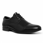 Sapato Social Masculino Couro Preto Sola de Borracha