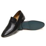  Sapato Social Loafer Masculino Couro Preto