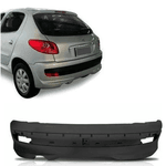 Parachoque Traseiro Peugeot 207 2008 á 2012 Preto Liso 