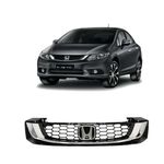 Grade Honda Civic 2015 e 2016 Preto C/ Moldura Cromada + Emblema 