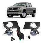 Farol de Milha Amarok 2010 á 2017 Com Grade Botão Modelo Original Quadrado Jogo 