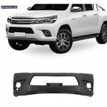 Parachoque Dianteiro Hilux Pick-Up 2016 á 2017 C/ Furo de Milha Preto Liso 