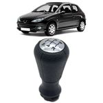 Manopla De Câmbio Peugeot 206, 207 e 306 Preto Com Aro Cromado 