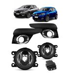 Farol de Milha Logan e Sandero 2020 Em Diante Grade Cromada e Botão Universal Jogo 