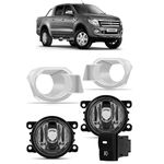 Farol de Milha Ranger 2012 a 2015 Moldura Cromada e Botão Modelo Original Jogo 