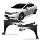 Paralama Honda Civic 2012 a 2016 S/ Furo do Reservatório Lado Direito 