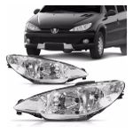 Farol Peugeot 206 Lente Lisa Foco Duplo 