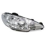 Farol Peugeot 206 Lente Lisa Foco Duplo 