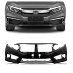 Parachoque Dianteiro Honda New Civic 2017 Em Diante Preto Liso 