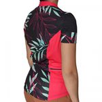 Camiseta Kanxa Ciclismo Feminina Floral MC - Preto+Rosa