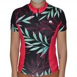 Camiseta Kanxa Ciclismo Feminina Floral MC - Preto+Rosa
