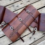 Jogo de Alforge e Porta Capa de couro (sola) - Tradicional 