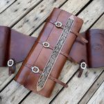 Jogo de Alforge e Porta Capa de couro (sola) - Estampado