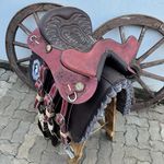 Sela/Arreio Cutuca Tradicional Florão - Meio Curtume - COMPLETA (NÃO ACOMPANHA MANTA)