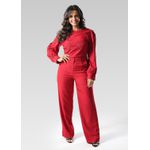 Conjunto Feminino Alfaiataria Bordado Vermelho - 1537