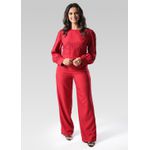 Conjunto Feminino Alfaiataria Bordado Vermelho - 1537