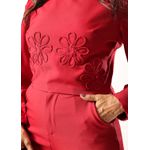 Conjunto Feminino Alfaiataria Bordado Vermelho - 1537