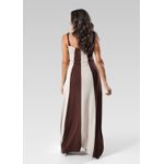 Vestido Longo Regata Em Malha Marrom - 1109