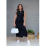 vestido midi PRETO