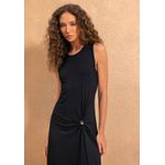 vestido basico com detalhe dourado