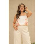 blusa estampadsa com detalhe na alça LEZ A LEZ BEGE