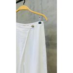 Calça Pantalona com Botão Dourado OFF WHITE