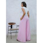calça pantalona com cinto cordão ROSA