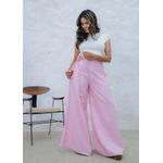 calça pantalona com cinto cordão ROSA
