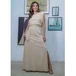 vestido longo com amarração BEGE