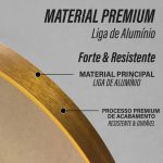 Espelho Oval Chão Suporte Corpo Inteiro Metal 1,50x40 Luxo Moldura Dourada Triboshop