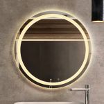 Espelho Grande Led Amarelo Frontal Embutido Decor 60x60 Super Luxo Bivolt