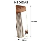 Espelho Retangular Chão Suporte Corpo Inteiro 1,50x40 Luxo Pinterest Moldura Preta