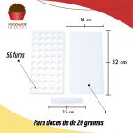 Placa Porcionadora De Doces Brigadeiro 20 Gramas 50 Furos Envio Já