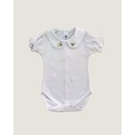 Body Paris Manga Curta com Bordados Castor, Ninive e Off White