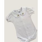 Body Paris Manga Curta com Bordados Castor, Ninive e Off White
