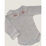 Body Paris com Bordados Rosa, Lavanda e Rosa Clarinho