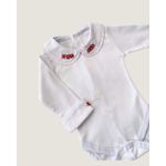 Body Paris com Bordados Vermelho