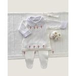 Saída Maternidade Alice Flores Branca