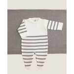 Saída Maternidade Artur Branca com Listras Cinza