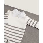 Saída Maternidade Artur Branca com Listras Cinza