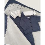 Vira Manta Poá azul marinho