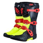 Bota Asw Infantil Kids Trilha Motocross Off Road Preto Flúor